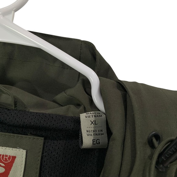 Levi's Mens Olive Green Hooded Full Zip Long Sleeve Jacket Size XL Zip Pockets - Picture 4 of 6